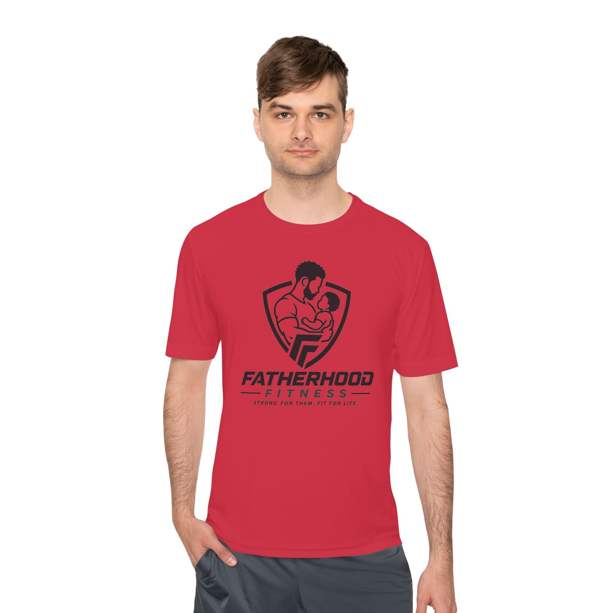 Fatherhood Fitness Tee — Stronger Family Athletic Shirt