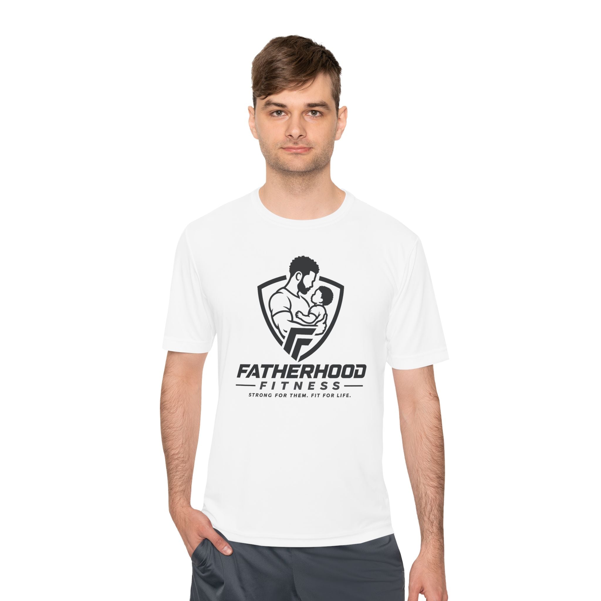 Fatherhood Fitness Tee — Stronger Family Athletic Shirt